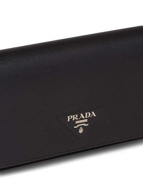 prada leather shoulder wallet|prada wallet price list.